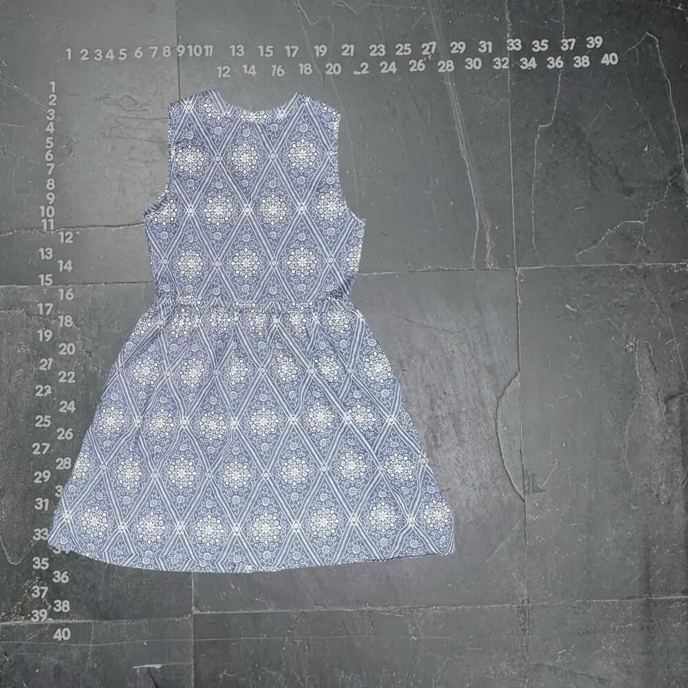 Gap Blue and White Medallion Geometric Print Sleeveless Mini Dress - Picture 3 of 4